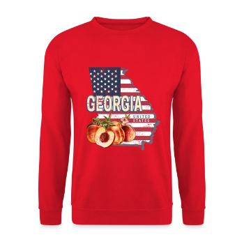 Souvenir vintage américain de Géorgie des États-Unis - Sweat-shirt Unisexe - rouge - Devant - Alina (178cm) & Michal (187cm)