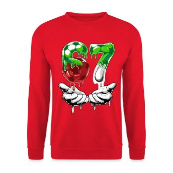 67 Soccer Meme 67 T Shirt, Soccer 67 Football - Unisex Sweatshirt - red - Front - Alina (178cm) & Michal (187cm)