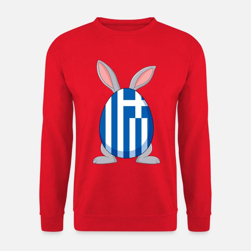 Kleiner Tsourekaki-griechischer Oster-Pascha-Hase - Unisex Pullover - Rot