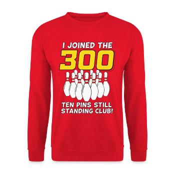 Bowling 300 Dix quilles Club encore debout - Sweat-shirt Unisexe - rouge - Devant - Alina (178cm) & Michal (187cm)