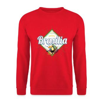 Brasília Distrito Federal Brazil Toucan Souvenir - Unisex Sweatshirt - red - Front - Alina (178cm) & Michal (187cm)