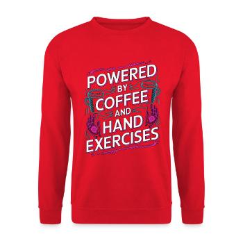 Thérapeute de la main avec un café et un professionnel de santé - Sweat-shirt Unisexe - rouge - Devant - Alina (178cm) & Michal (187cm)