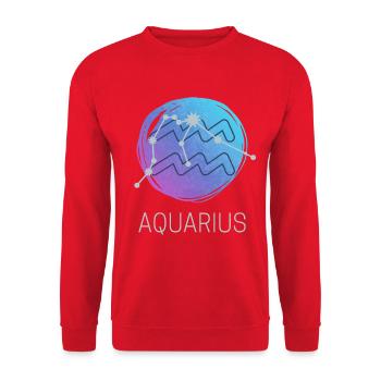 Aquarius Zodiac Horoscope Zodiac Sign - Unisex Sweatshirt - red - Front - Alina (178cm) & Michal (187cm)