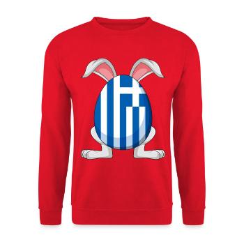 Kleiner Tsourekaki, griechischer Oster-Pascha-Hase, - Unisex Pullover - Rot - Vorne - Alina (178cm) & Michal (187cm)