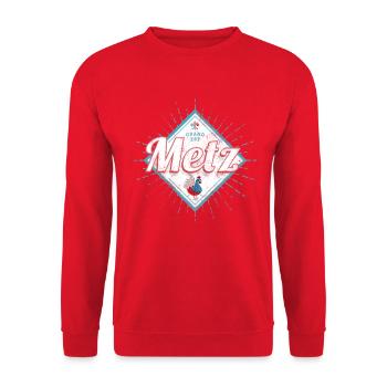 Metz Stadt Grand Est Frankreich Hahn Souvenir - Unisex Pullover - Rot - Vorne - Alina (178cm) & Michal (187cm)