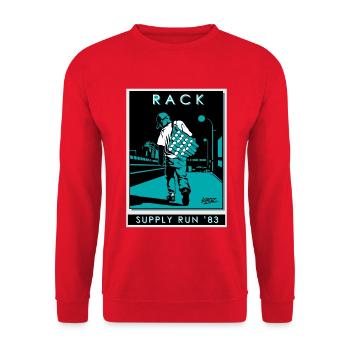 Rack Supply Run '83 - Unisex Sweatshirt - red - Front - Alina (178cm) & Michal (187cm)