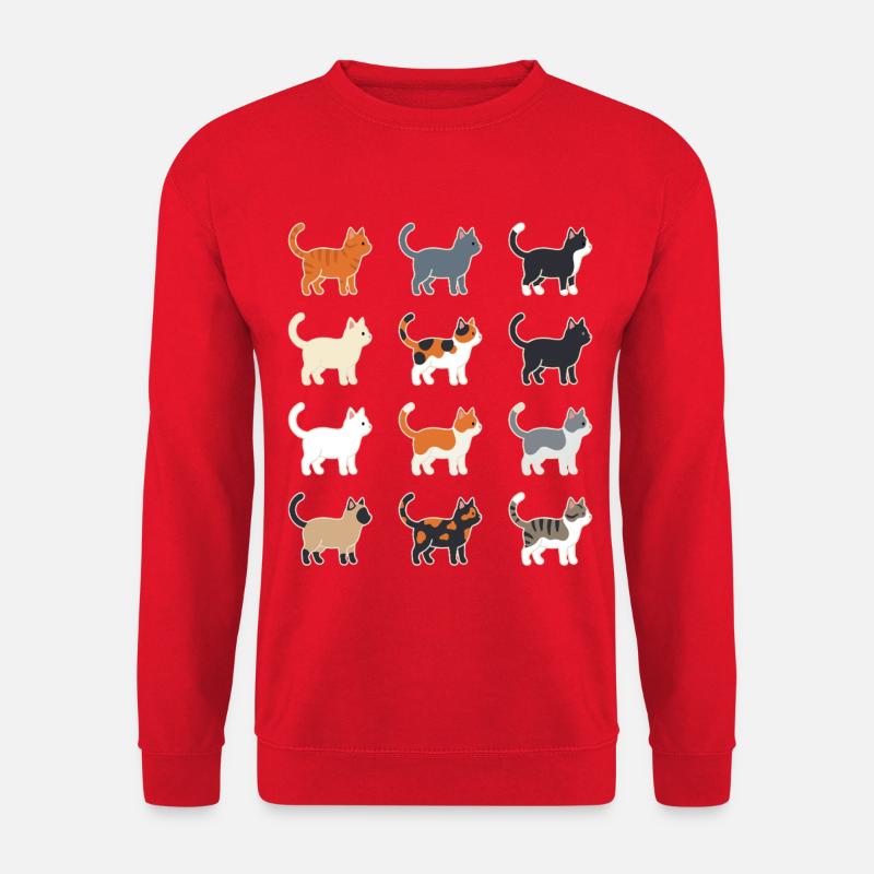 Cats Illustration Grid - Unisex Sweatshirt - red