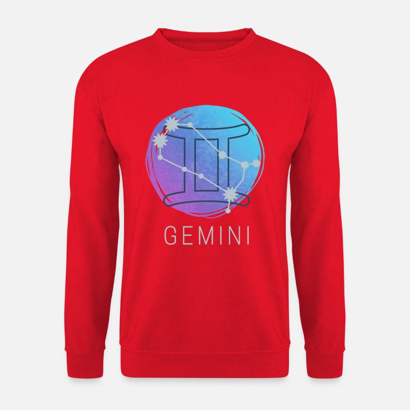 Zwilling Tierkreiszeichen Horoskop Sternzeichen - Unisex Pullover - Rot