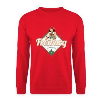 Freiburg Baden-Württemberg Deutschland Souvenir - Unisex Pullover - Rot - Vorne - Alina (178cm) & Michal (187cm)