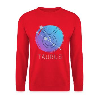Astrologie aquarelle du zodiaque du Taureau - Sweat-shirt Unisexe - rouge - Devant - Alina (178cm) & Michal (187cm)