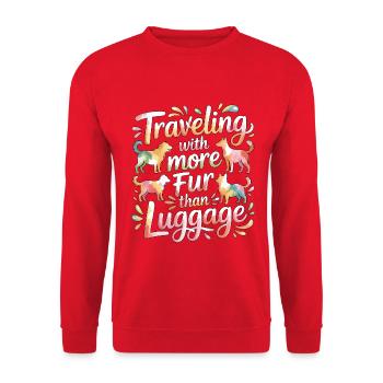 Mobile Vet Traveling With More Fur House Call Vet - Unisex Sweatshirt - red - Front - Alina (178cm) & Michal (187cm)