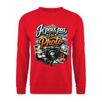 Je Peux Pas J'ai Photo - humour photographie - Sweat-shirt Unisexe - rouge - Devant - Alina (178cm) & Michal (187cm)