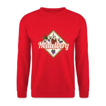 Heidelberg am Neckar Deutschland Retro Souvenir - Unisex Pullover - Rot - Vorne - Alina (178cm) & Michal (187cm)