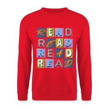 Read Design - Papierlook/Paperlook - Unisex Sweatshirt - red - Front - Alina (178cm) & Michal (187cm)