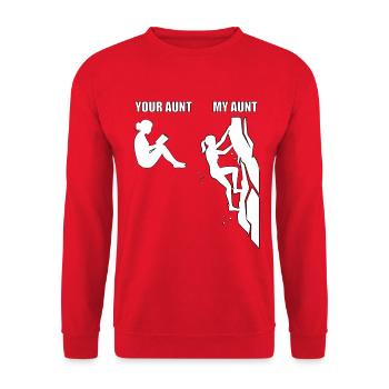 Climbing Aunt Bouldering - Unisex Sweatshirt - red - Front - Alina (178cm) & Michal (187cm)