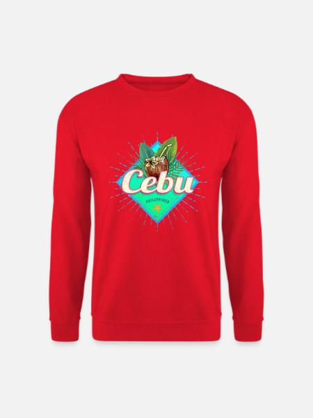 Cebu Island Philippines Coconut Retro Souvenir - Unisex Sweatshirt - red