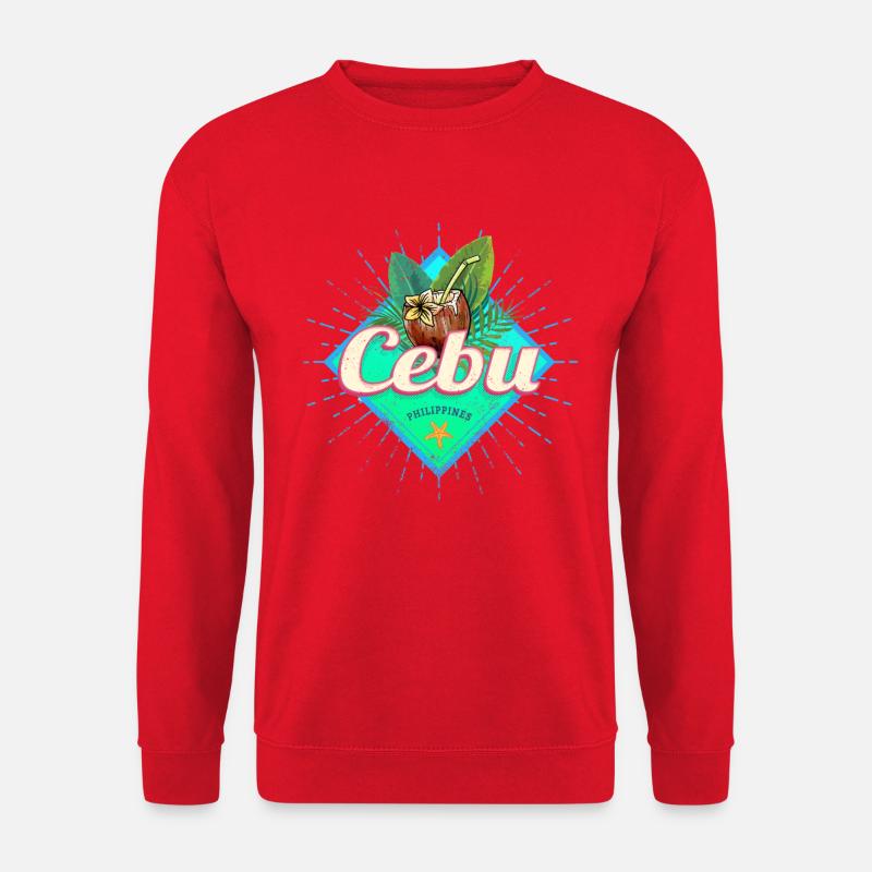 Cebu Island Philippines Coconut Retro Souvenir - Unisex Sweatshirt - red