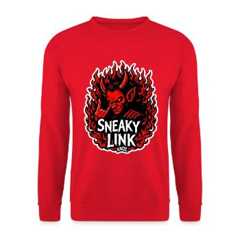 Infernalischer Hinterhältiger Link - Unisex Pullover - Rot - Vorne - Alina (178cm) & Michal (187cm)