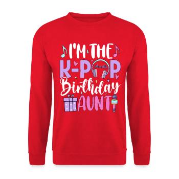 I'm The K Pop Birthday Sister - Unisex Pullover - Rot - Vorne - Alina (178cm) & Michal (187cm)