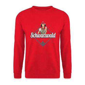 Schwarzwald Baden-Württemberg Deutschland Souvenir - Unisex Pullover - Rot - Vorne - Alina (178cm) & Michal (187cm)