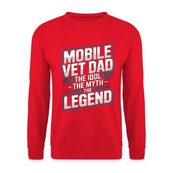 Vétérinaire mobile Papa L’idole La Clinique vétérinaire The Myth - Sweat-shirt Unisexe - rouge - Devant - Alina (178cm) & Michal (187cm)
