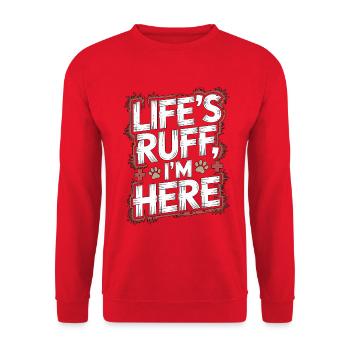 Vet Tech Life's Ruff I'm Here Veterinary Assistant - Unisex Pullover - Rot - Vorne - Alina (178cm) & Michal (187cm)