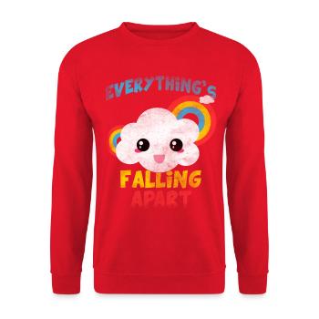 everything's falling apart Nuvoletta Arcobaleno - Unisex Sweatshirt - red - Front - Alina (178cm) & Michal (187cm)