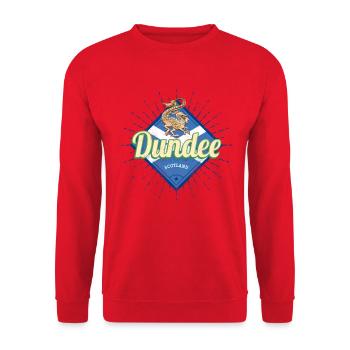Dundee UK City Scotland Retro Flag Vintage - Unisex Sweatshirt - red - Front - Alina (178cm) & Michal (187cm)