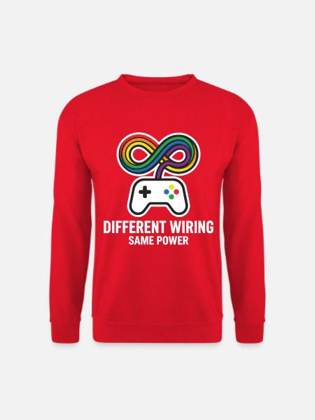 Different Wiring Same Power Gaming Motiv - Unisex Pullover - Rot