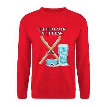 Ski You Later Bar Après Ski - Unisex Pullover - Rot - Vorne - Alina (178cm) & Michal (187cm)