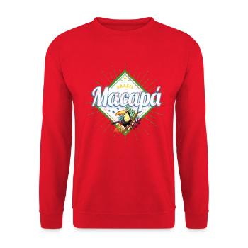 Macapá Amapá Brasilien Retro Tukan Vintage Urlaub - Unisex Pullover - Rot - Vorne - Alina (178cm) & Michal (187cm)