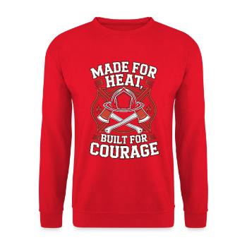 Fire Lieutenant Made For Heat Fire Department - Unisex Sweatshirt - red - Front - Alina (178cm) & Michal (187cm)