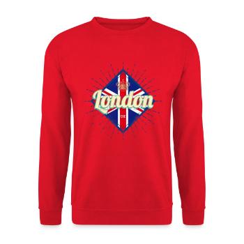 London City UK United Kingdom England Souvenir - Unisex Sweatshirt - red - Front - Alina (178cm) & Michal (187cm)