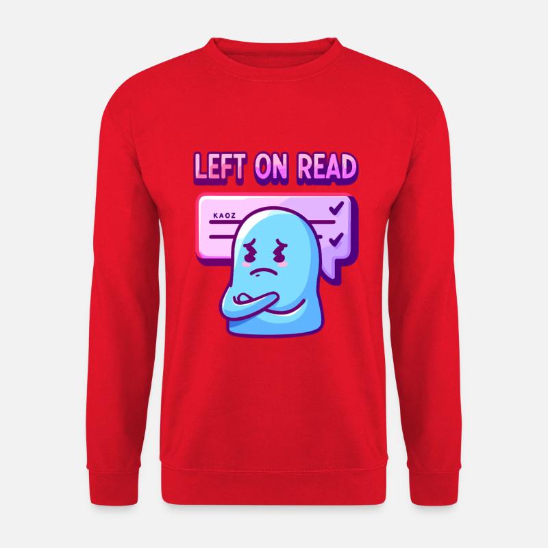Links bei Lesen Stimmungsgeist - Unisex Pullover - Rot