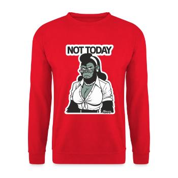 Nicht heute, Gorilla Lady - Unisex Pullover - Rot - Vorne - Alina (178cm) & Michal (187cm)