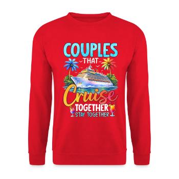 Les couples qui naviguent ensemble restent ensemble - Sweat-shirt Unisexe - rouge - Devant - Alina (178cm) & Michal (187cm)