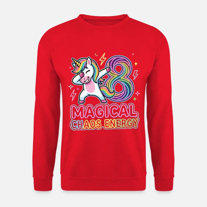 8 Magical Chaos Energy Einhorn Design - Unisex Pullover - Rot
