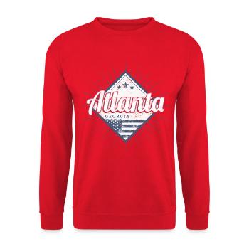 Atlanta in Georgia United States USA Souvenir - Unisex Sweatshirt - red - Front - Alina (178cm) & Michal (187cm)