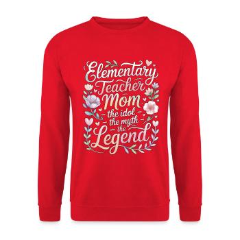 Maman de l’institutrice L’idole L’institutrice - Sweat-shirt Unisexe - rouge - Devant - Alina (178cm) & Michal (187cm)