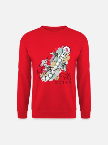Fliegenfischen Kunst Köder - Unisex Pullover - Rot