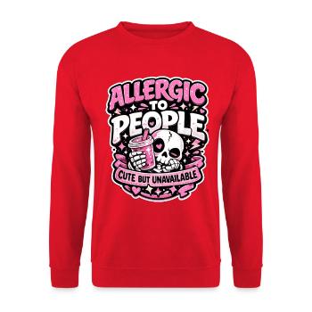 Déclaration douce gotique allergique aux gens - Sweat-shirt Unisexe - rouge - Devant - Alina (178cm) & Michal (187cm)