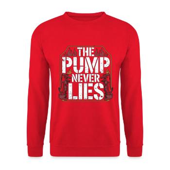 Fire Engineer The Pump Never Lies Fire Service - Unisex Sweatshirt - red - Front - Alina (178cm) & Michal (187cm)