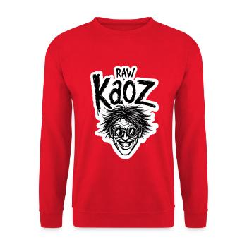 RawKaoz Grunge-Gesichtskunst - Unisex Pullover - Rot - Vorne - Alina (178cm) & Michal (187cm)