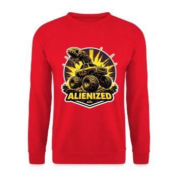 Alienized Monster Truck - Unisex Sweatshirt - red - Front - Alina (178cm) & Michal (187cm)