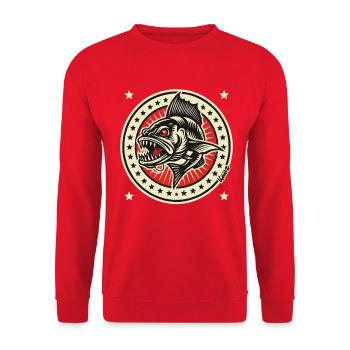 Barracuda-Abzeichen - Unisex Pullover - Rot - Vorne - Alina (178cm) & Michal (187cm)