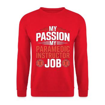Paramedic Instructor My Passion My Emergency Care - Unisex Sweatshirt - red - Front - Alina (178cm) & Michal (187cm)