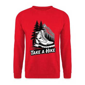 Outdoor T-Shirt Wandern Berge Natur - Unisex Pullover - Rot - Vorne - Alina (178cm) & Michal (187cm)