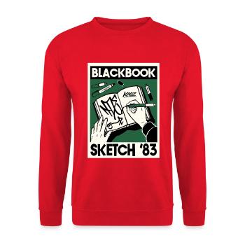 Croquis du Blackbook '83 Graffiti - Sweat-shirt Unisexe - rouge - Devant - Alina (178cm) & Michal (187cm)