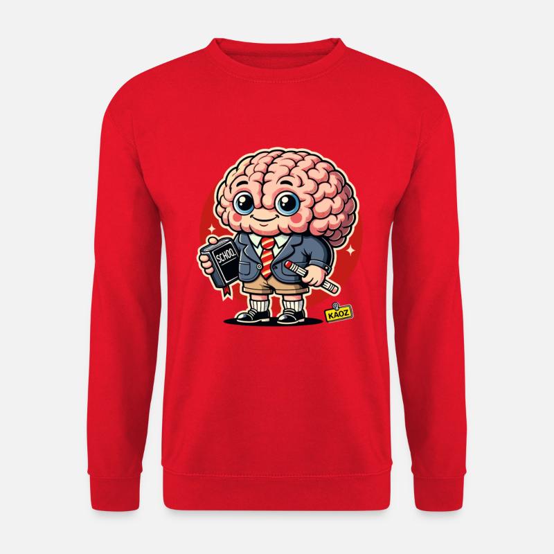 Brain Scholar Cartoon - Unisex Pullover - Rot