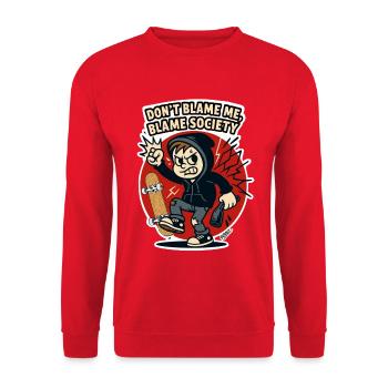 Blame Society Skater Rebel - Unisex Sweatshirt - red - Front - Alina (178cm) & Michal (187cm)